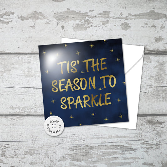 Christmas Card Sparkle Gold