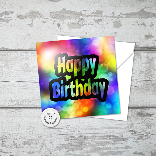 Happy Birthday Abstract Rainbow (No.6) Card