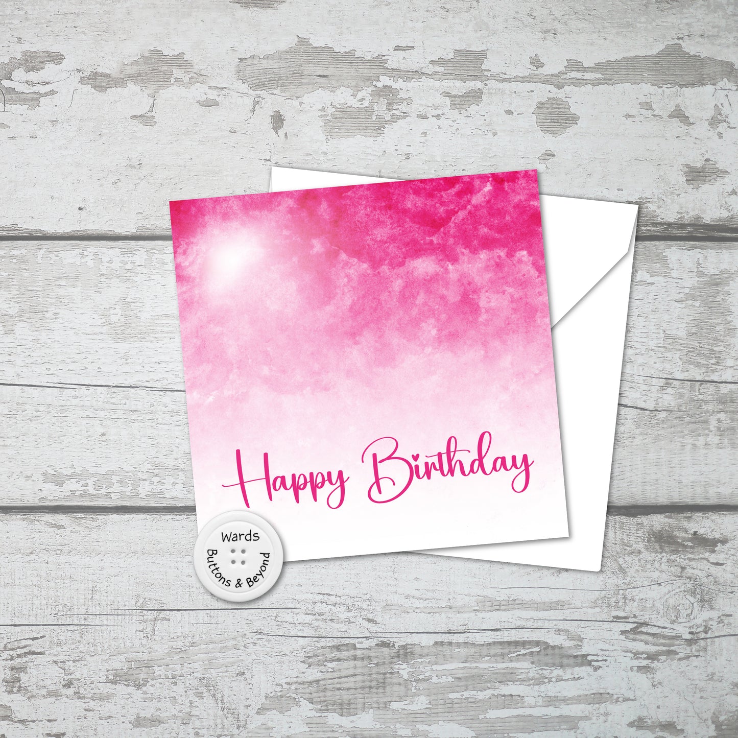 Pink Watercolour Birthday Card
