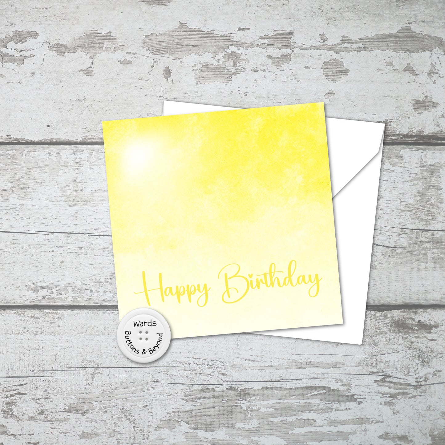 Yellow Watercolour Birthday Card