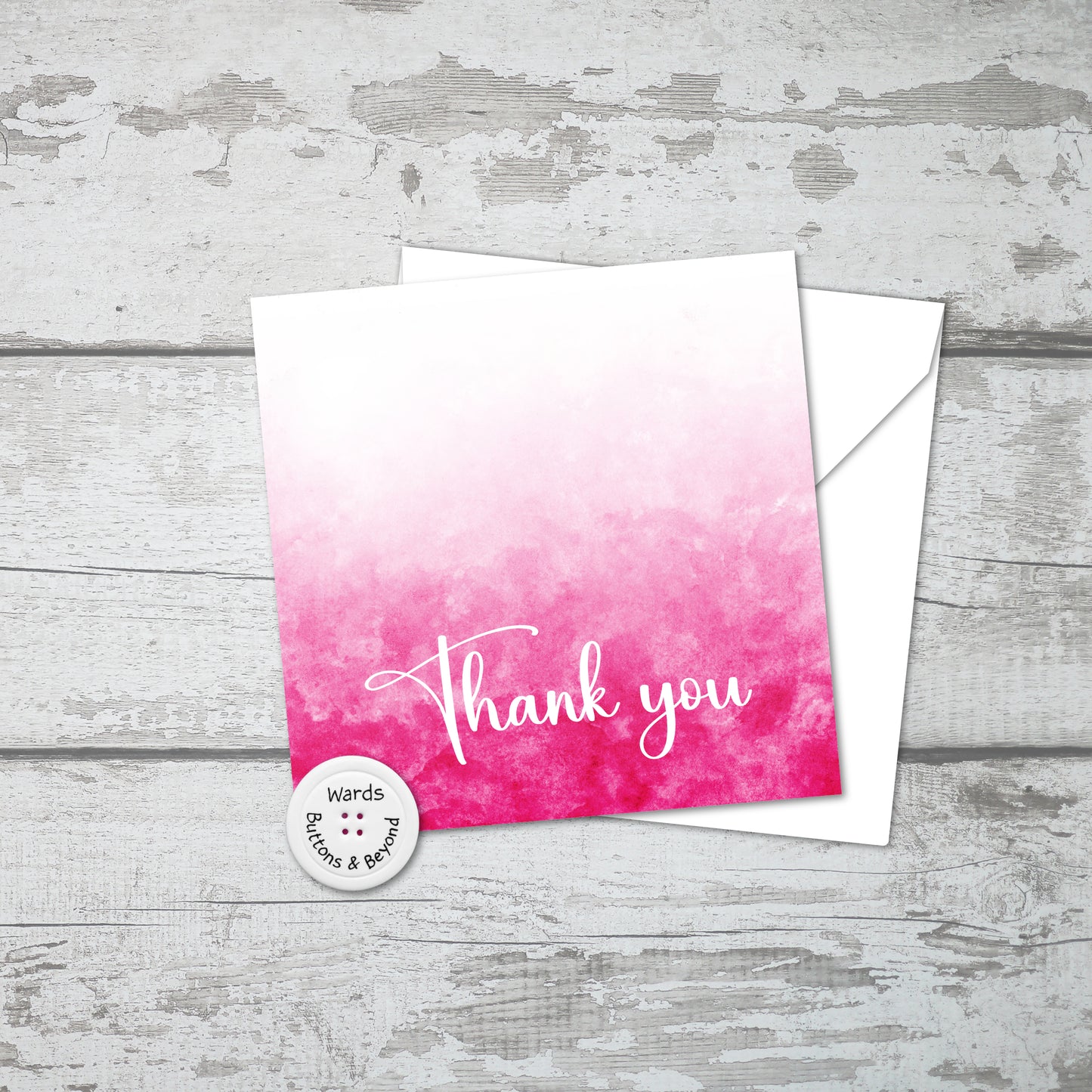 Pink Watercolour Thank You Card