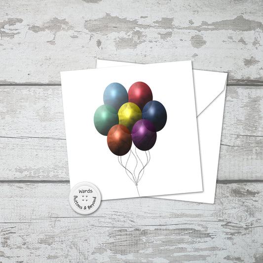 Happy Birthday Card Rainbow Balloons