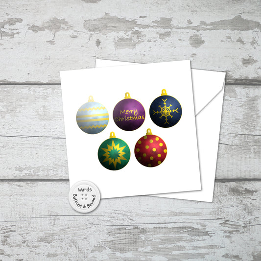 Christmas Baubles Card