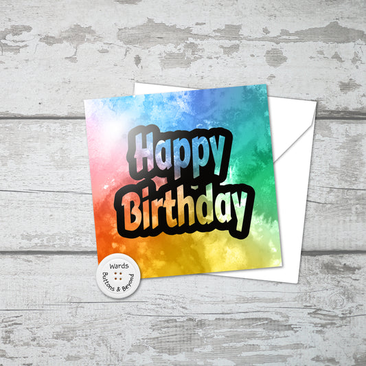 Happy Birthday Abstract Rainbow (No.11) Card