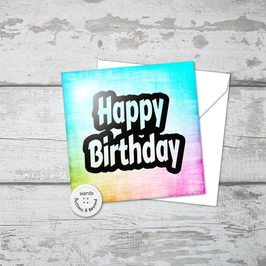 Happy Birthday Abstract Rainbow (No.16) Card