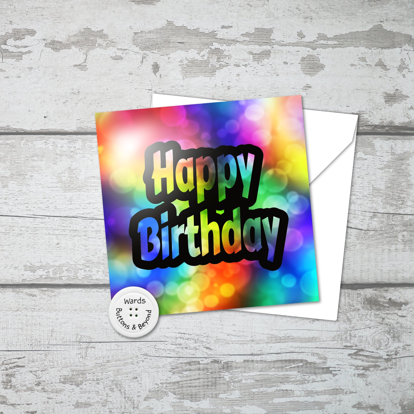 Happy Birthday Abstract Rainbow (No.6) Card