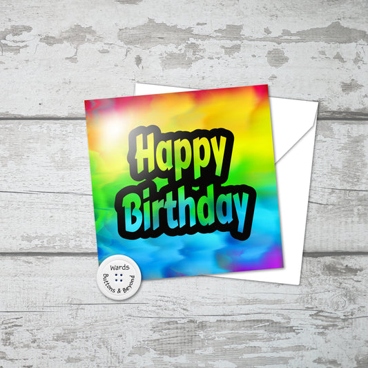 Happy Birthday Abstract Rainbow (No.7) Card