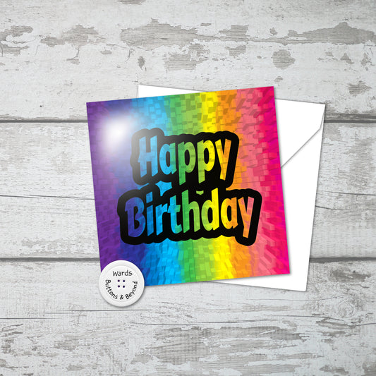 Happy Birthday Abstract Rainbow (No.8) Card