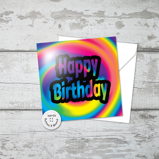 Happy Birthday Abstract Rainbow (No.9) Card