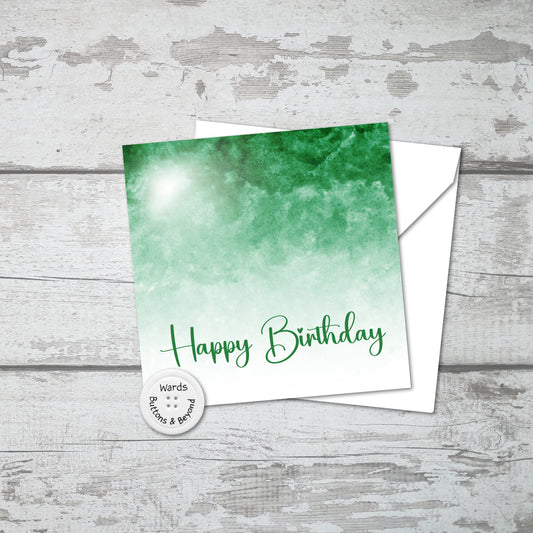 Green Watercolour Birthday Card