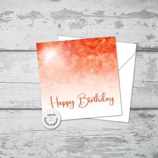 Orange Watercolour Birthday Card