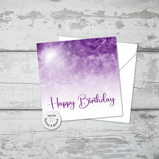 Purple Watercolour Birthday Card