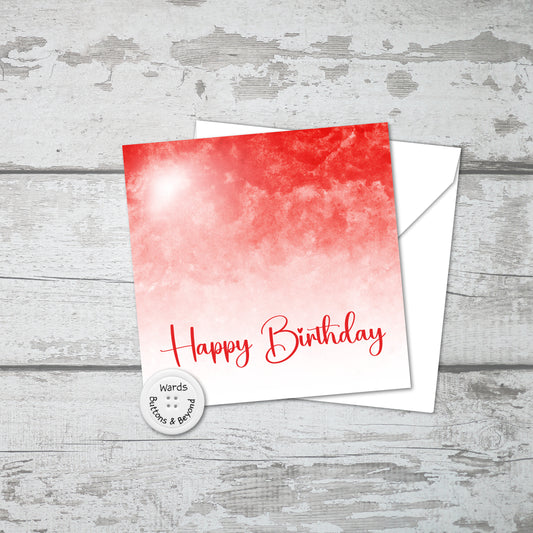 Red Watercolour Birthday Card