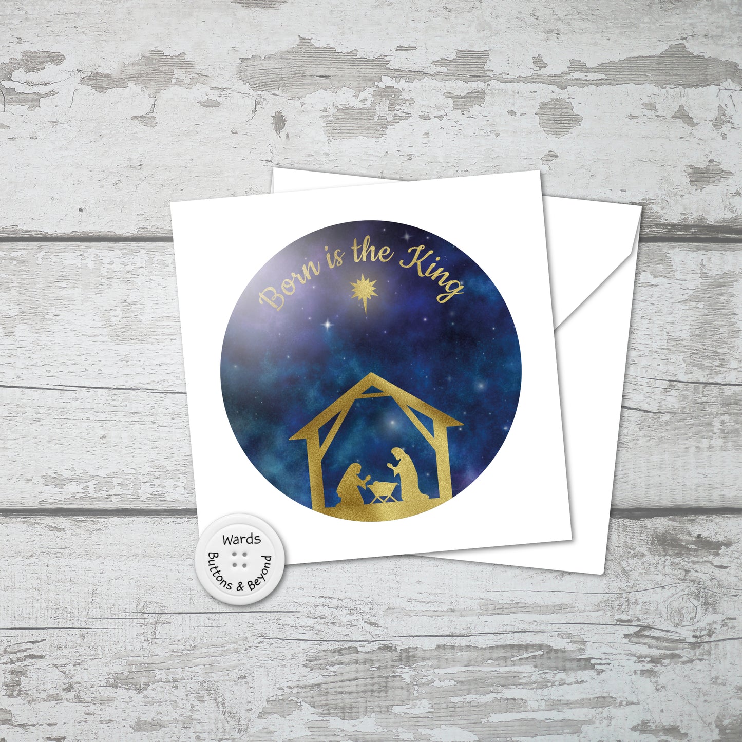 Christmas Nativity Card, Born is the King
