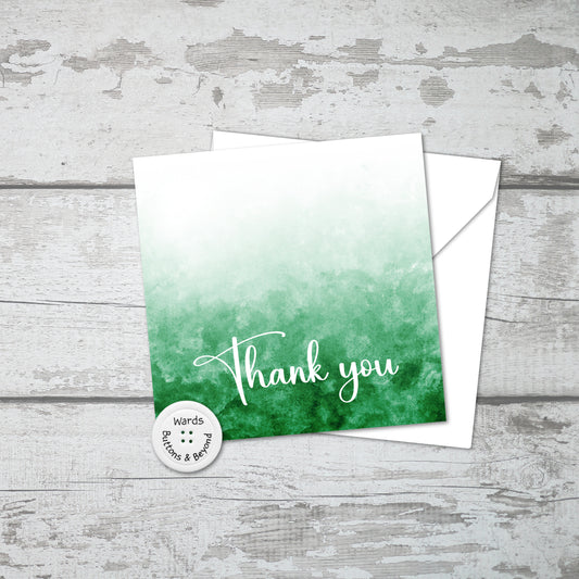 Green Watercolour Thank You Card