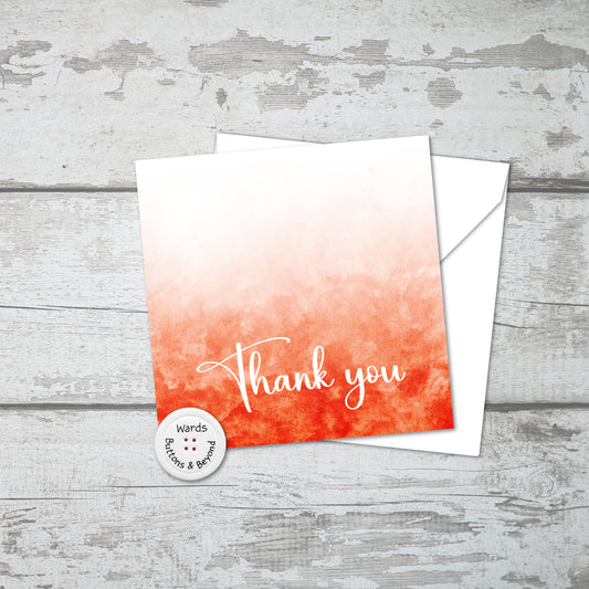 Orange Watercolour Thank You Card