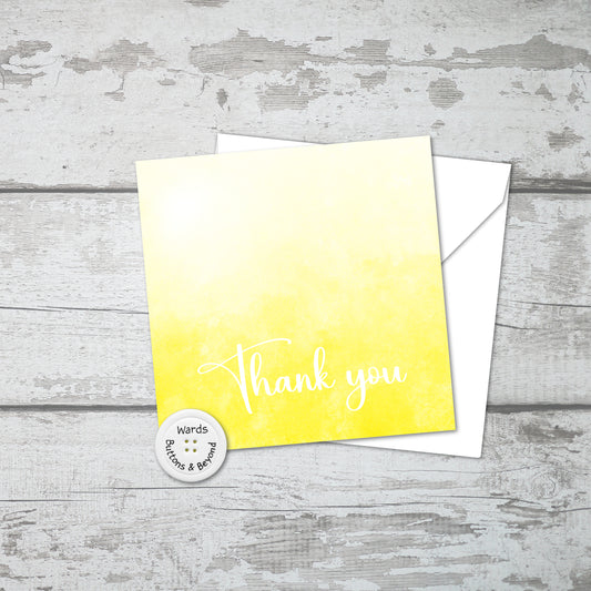 Yellow Watercolour Thank You Card